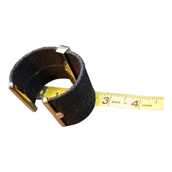 Swarovski Blue And Silver Toned Crystal Bar Stylish Blue Denim Cuff Bracelet - Picture 9 of 14